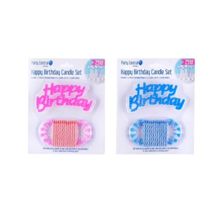 Happy Birthday Candle Set - 25pack x 36