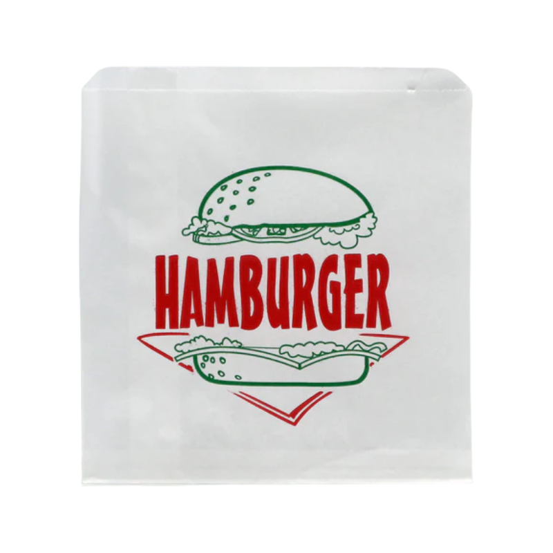 Hamburger Printed white Paper Bags x 1000