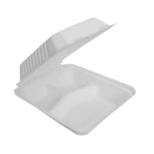Sugarcane Clamshell Dinner Small 3-Compartment 8x8x3 x 200
