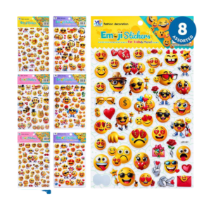 Emoji Sticker Set 8 Assorted Designs 20cm x 25cm