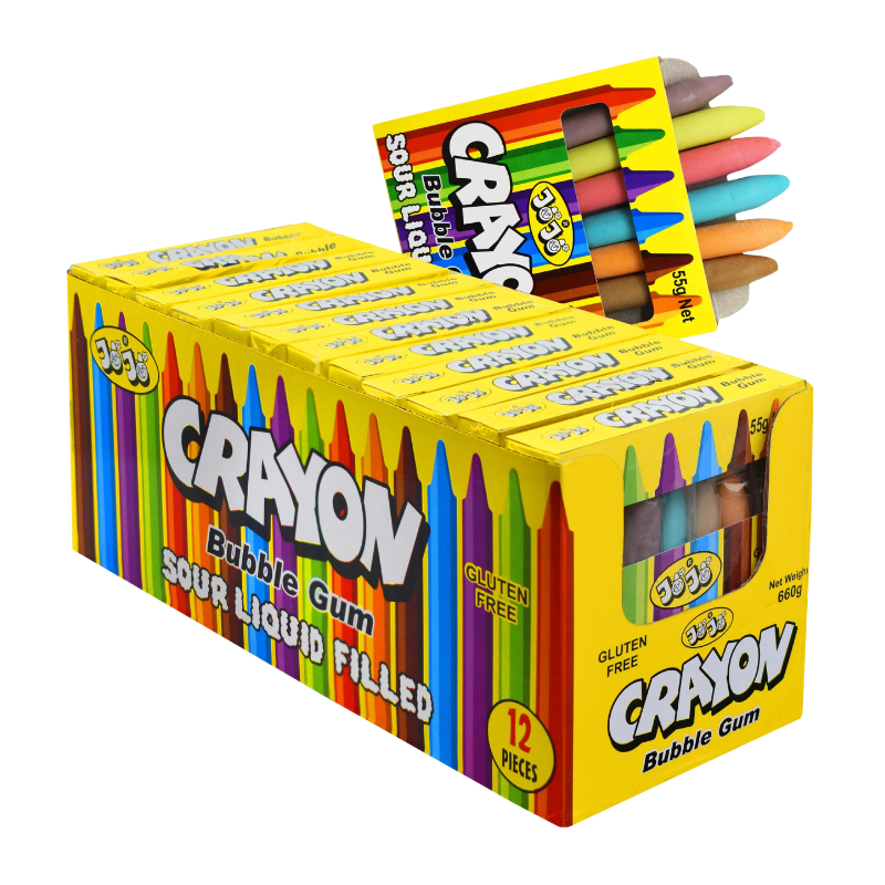 Jojo Crayon Bubble Gum 55g x 12