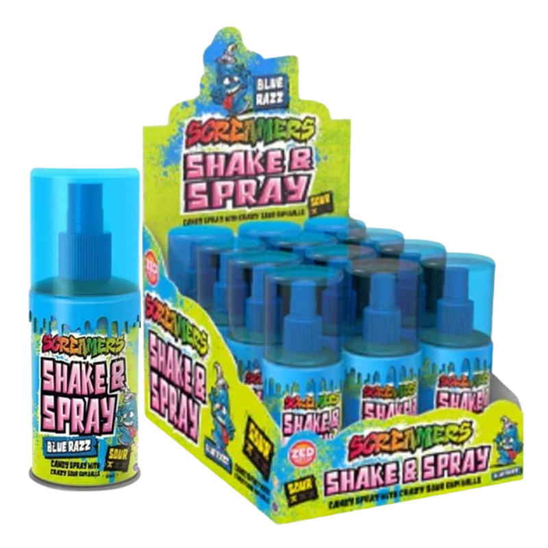Screamers Shake and Spray Blue Razz 60ml x 12