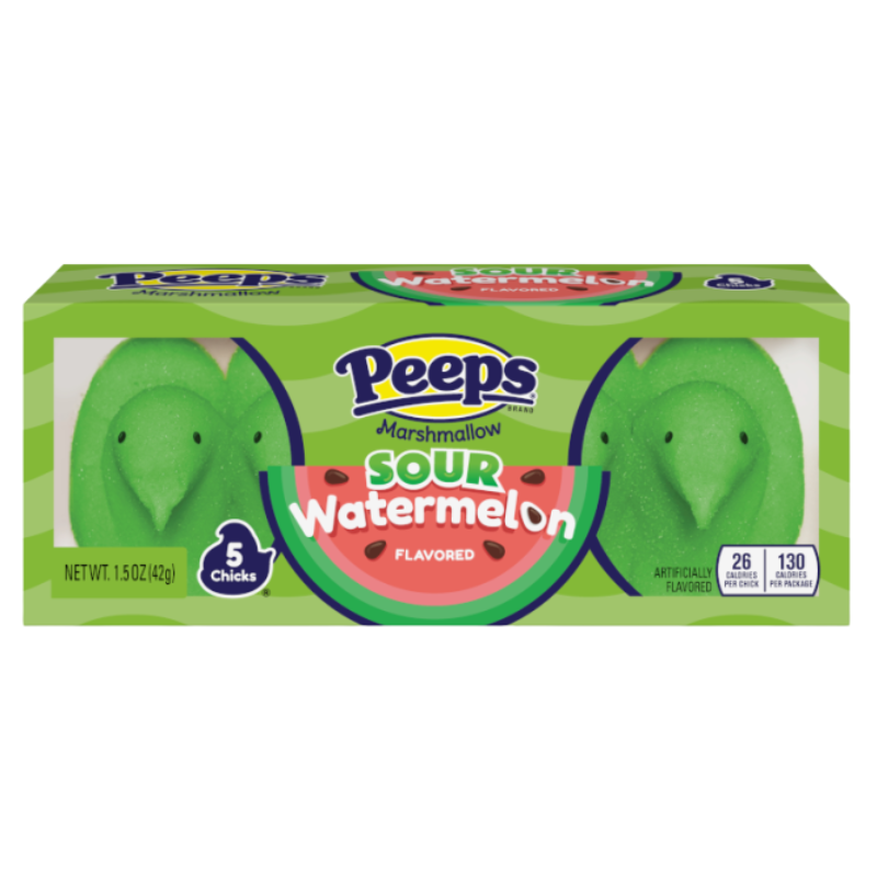 Peeps Sour Watermelon Marshmallow Chicks 5PK x 1